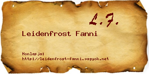 Leidenfrost Fanni névjegykártya